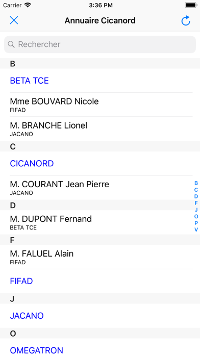Screenshot #2 pour Annuaire Cicanord
