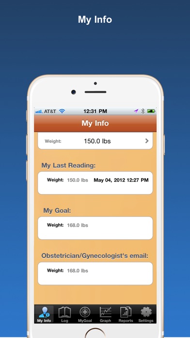 Pregnancy Weight Tracker Screenshot