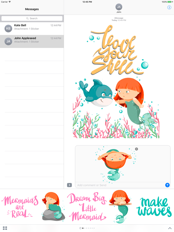 Mermaid Kisses Emojis Stickersのおすすめ画像1