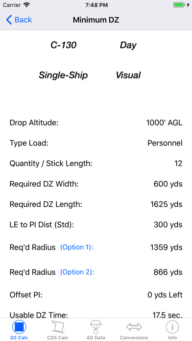 DZ Calc: Drop Zone Calculator Screenshot 2