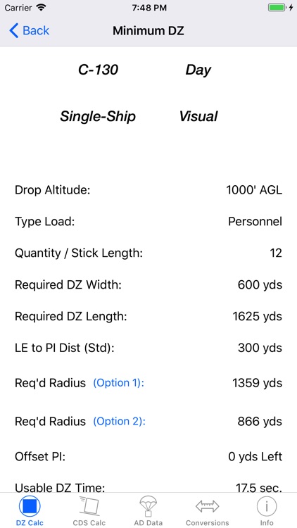 DZ Calc: Drop Zone Calculator