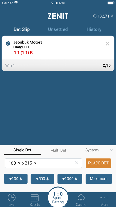 Zenit Bet: Live Sports Betting Screenshot