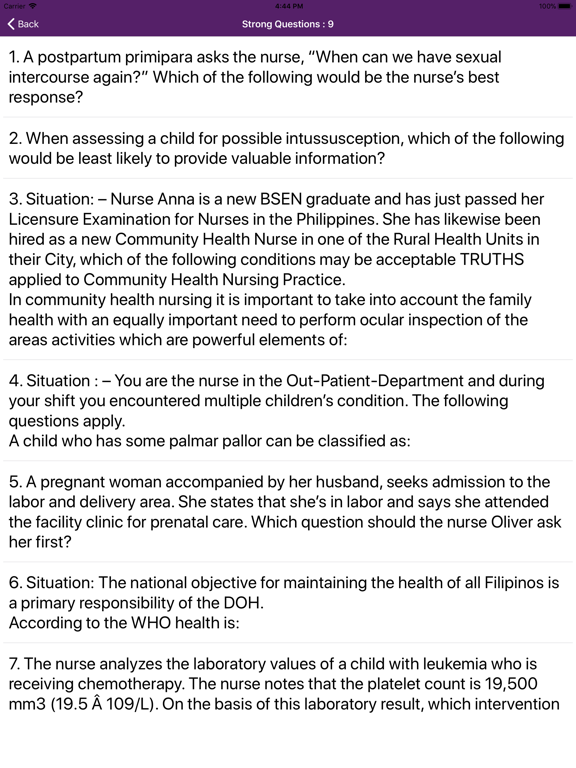 Pediatric Nursing Mock Test iPad screenshot