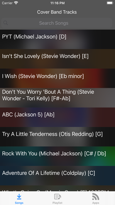 Cover Band Tracks Screenshot