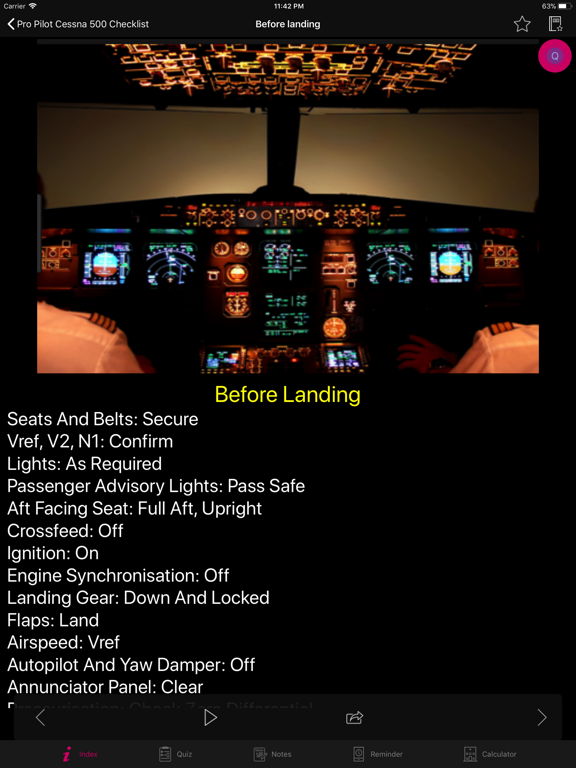 Screenshot #6 pour Pro Pilot Cessna 500 Checklist