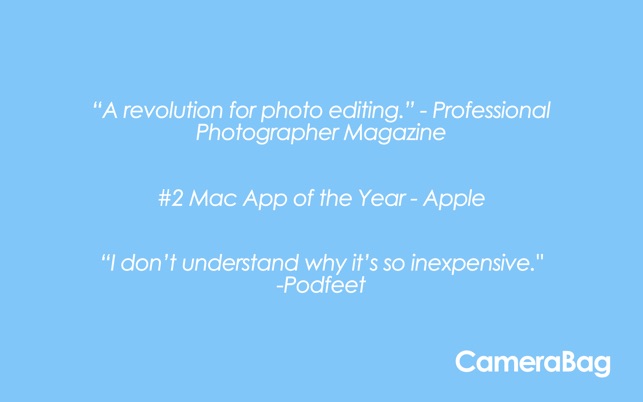 CameraBag – Amazing tool at an Amazing Price – Podfeet Podcasts