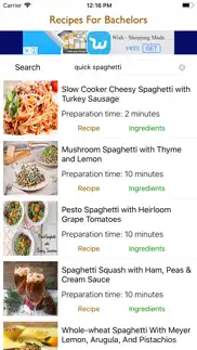 recipes for bachelors iphone screenshot 1