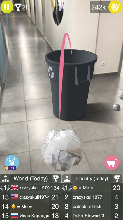 Paper Bin AR - paper throw