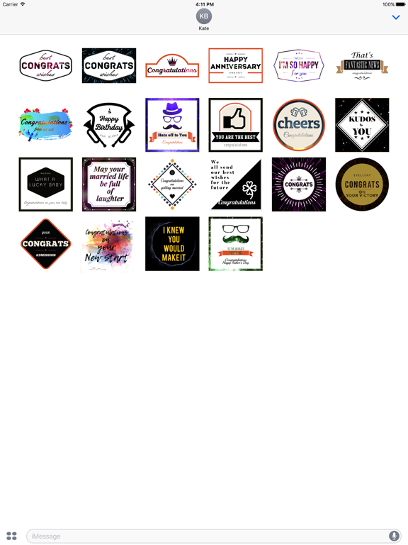 Screenshot #5 pour Animated Congrats Stickers