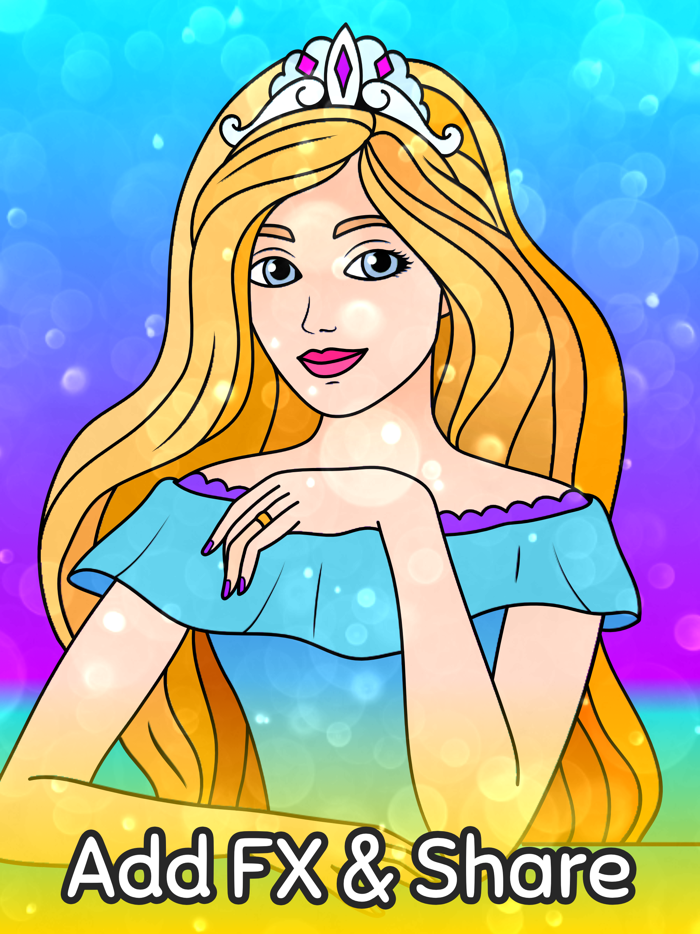 Princess coloring book 4 girls