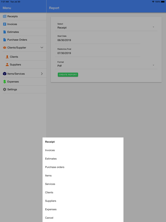 Invoice, Receipt & Estimate iPad screenshot 4 - Productivity app