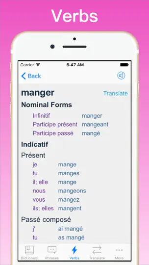 Capture d'écran de Dictionnaire Anglais + sur iPhone 4