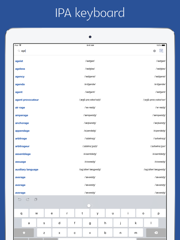 English Phonetic Dictionary iPad screenshot