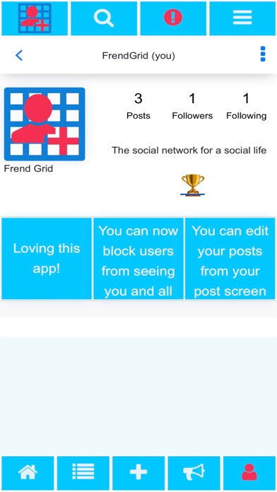 FrendGrid iPhone screenshot 1 - Social Networking app