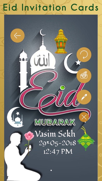 Eid Invitation Cards Creator iPhone screenshot 5 - Photo & Video app