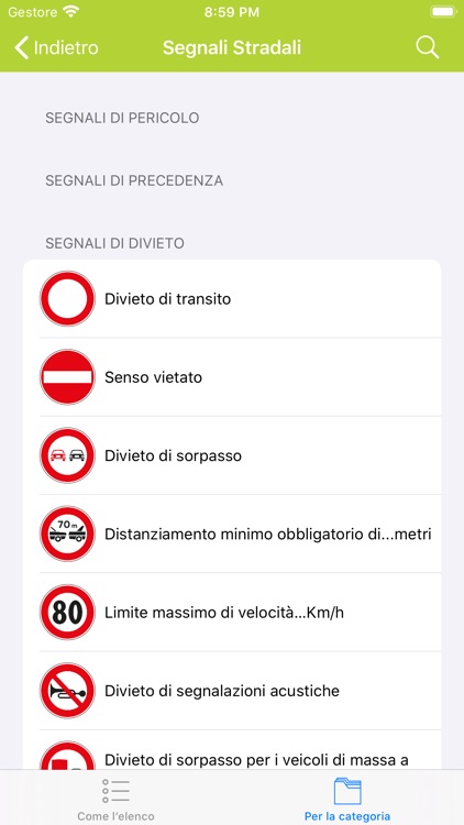 Segnali stradali in Italia screenshot-4