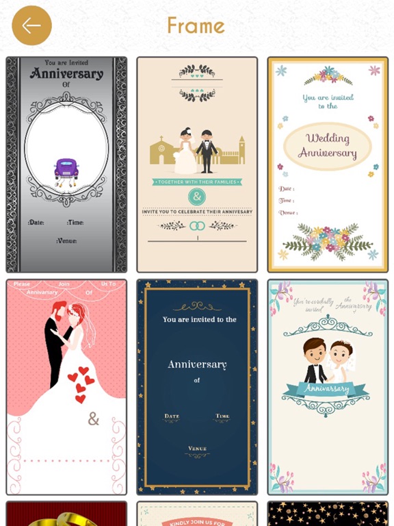 Anniversary Invitation Card HD iPad screenshot 4 - Photo & Video app