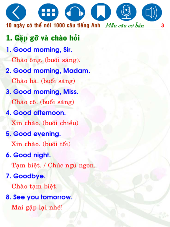 Screenshot #6 pour 10 ngày nói 1000 câu Anh CB