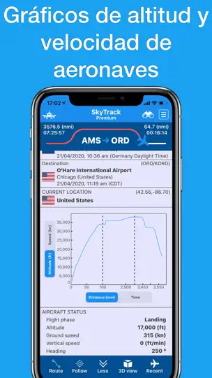 Captura de pantalla de Skytrack - Flight Radar Fly 24 en iPhone 10