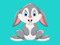 Animated Grey Bunny