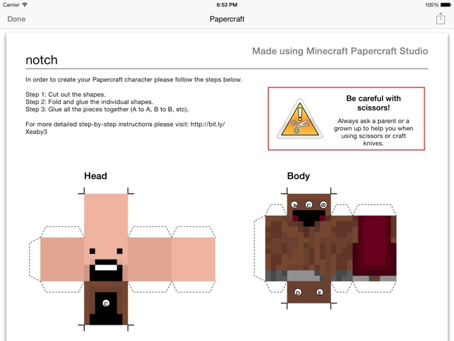 Papercraft Steve Minecraft