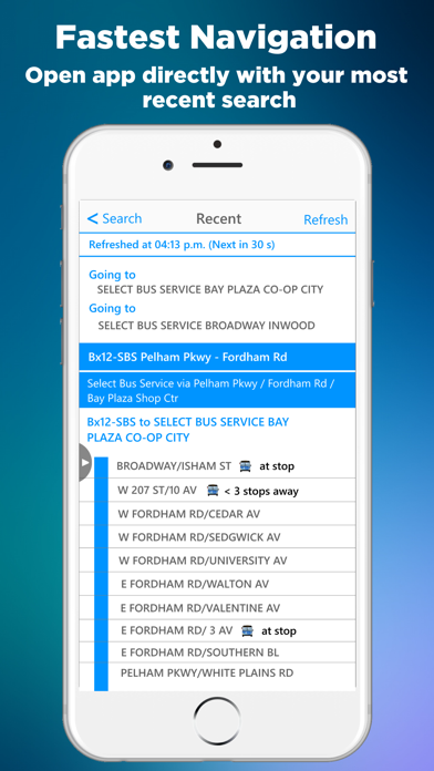 NYC Bus Time App (MTA) Screenshot