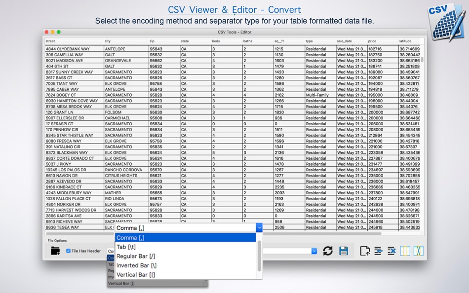 CSV Viewer & Editor - Convert - 1.0 - (macOS)