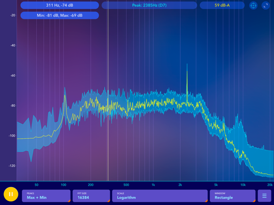 Screenshot #1 for Audio spectrum analyzer EQ Rta