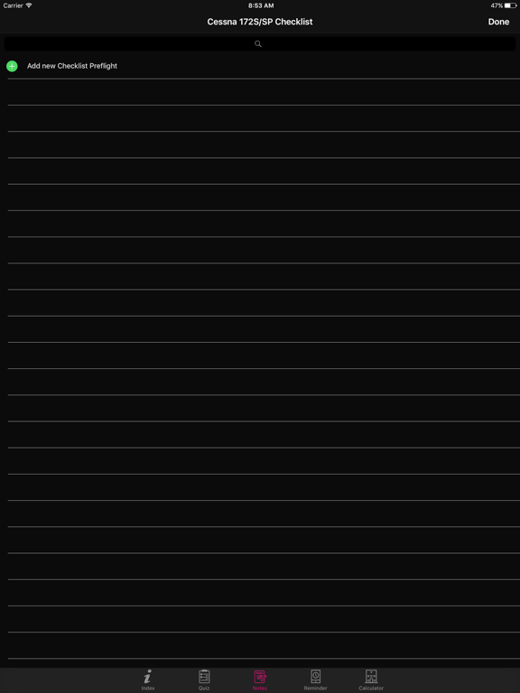 Cessna 172S/SP Checklist iPad screenshot