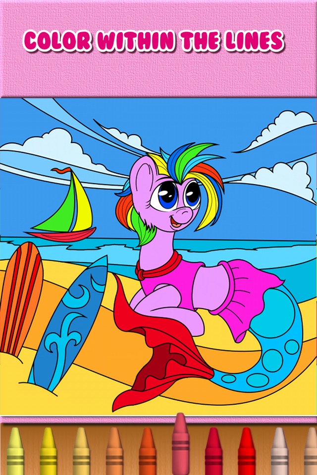 Pony Mermaid Coloring Book screenshot 2