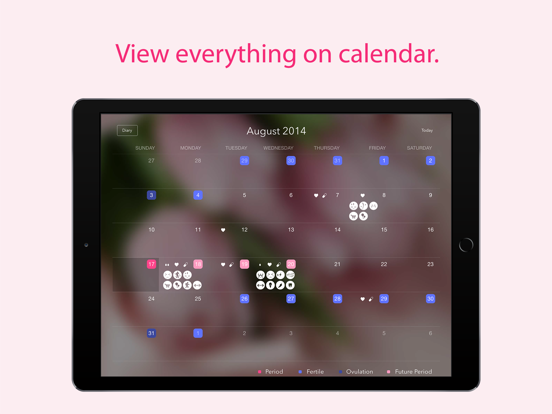 Monthly Cycles iPad app afbeelding 2