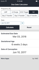 Due Date Calculator: Fertility screenshot