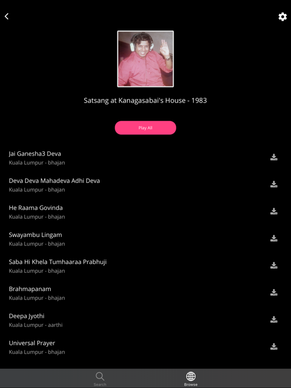 Satsang with Swamiji iPad screenshot 4 - Music app