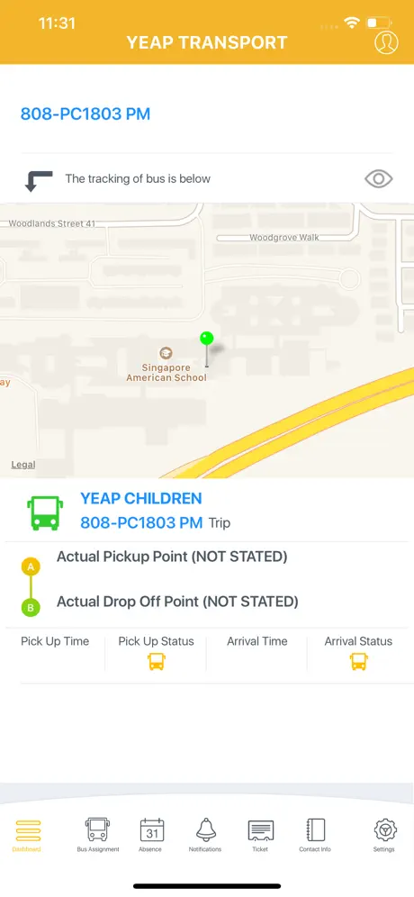 Yeap Transport Parent App