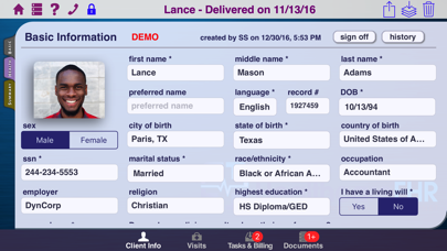 Mobile Healthcare EHR Screenshot