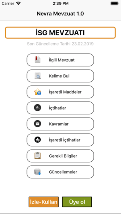 Screenshot #1 pour İSG Mevzuatı
