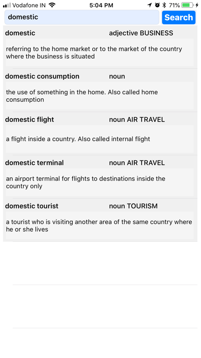 Travel & Leisure Dictionary Screenshot