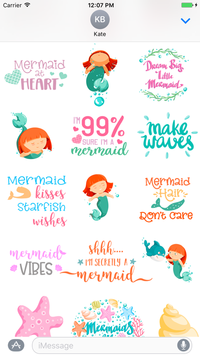 Screenshot #2 pour Mermaid Kisses Emojis Stickers