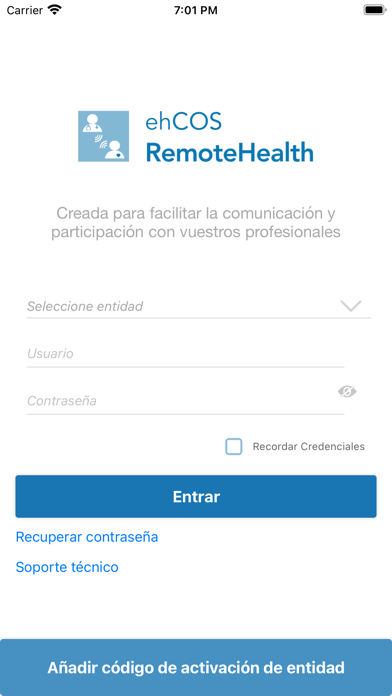 ehCOS Remote Health Screenshot