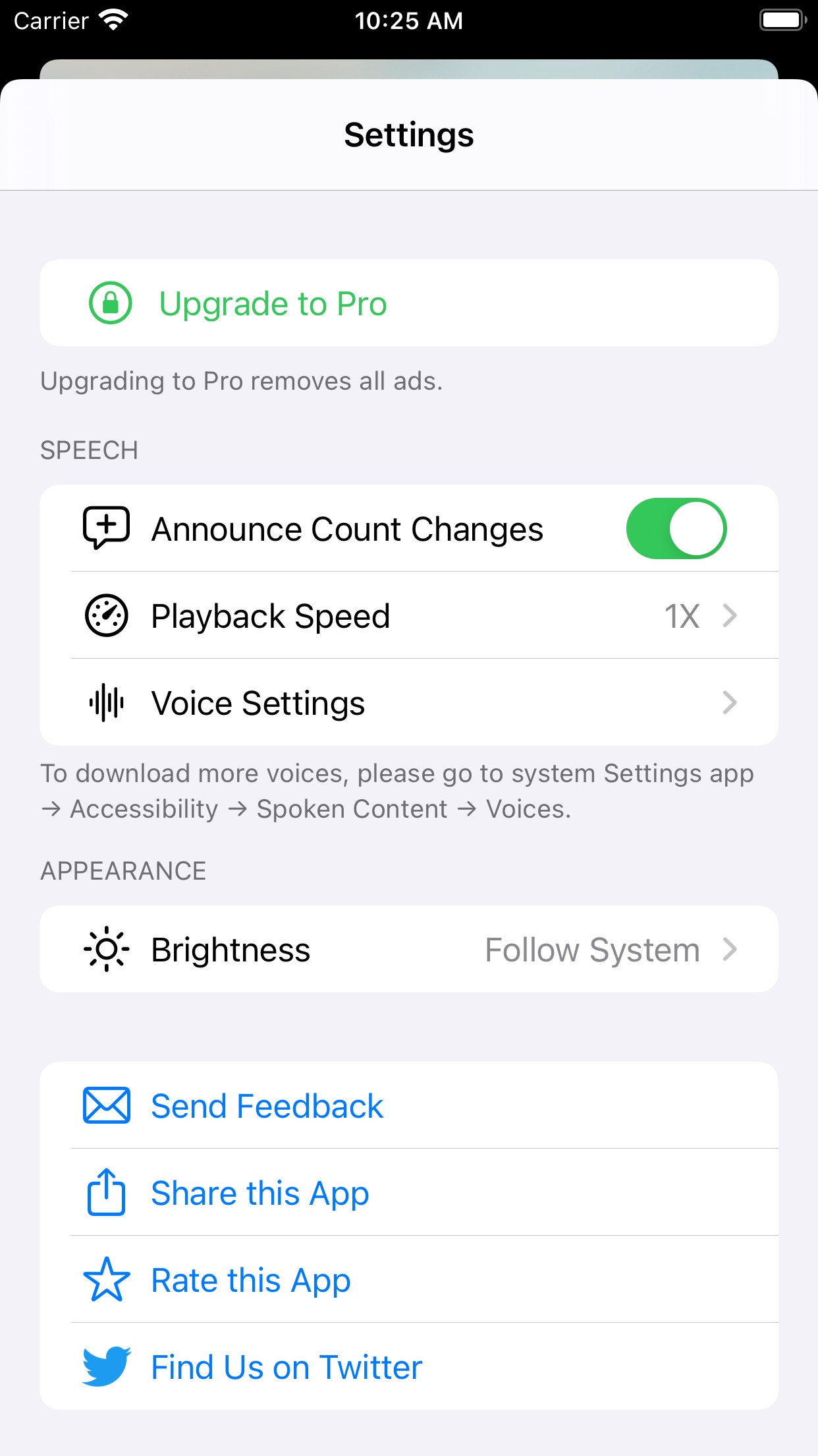 Screenshot do app Voice Counter on Lock Screen