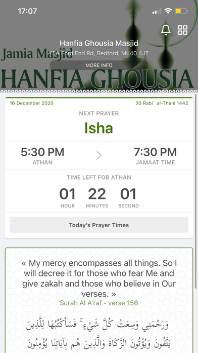 Hanfia Ghousia Masjid Bedford Screenshot