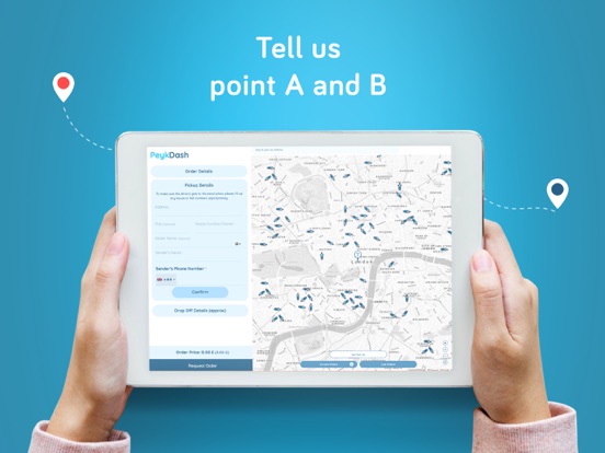 Peyk - The instant couriers iPad screenshot 2 - Travel app
