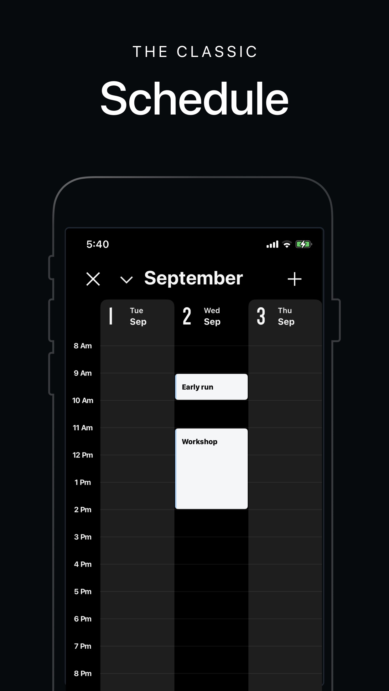 Screenshot do app Vantage Calendar