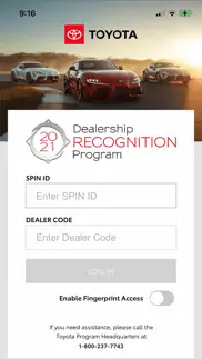 toyota dealership recognition iphone screenshot 1