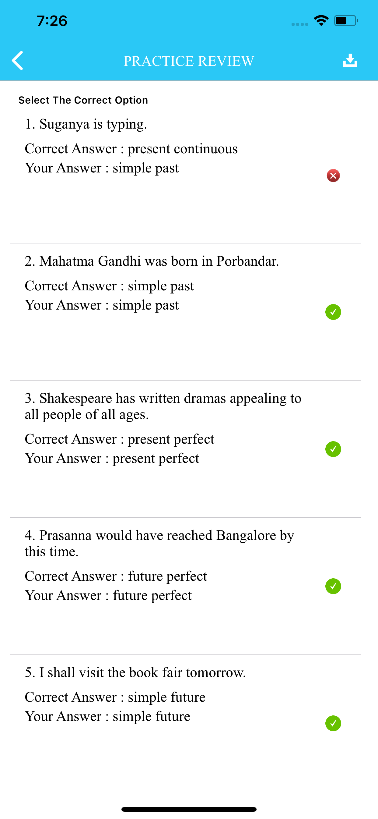 English Tenses Practice
