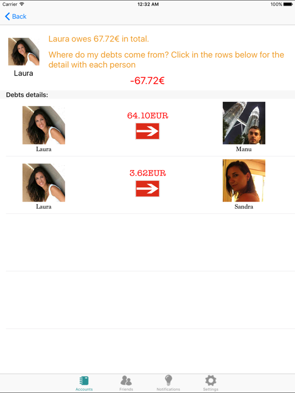 PayMeKaty - share expenses iPad screenshot 4 - Social Networking app