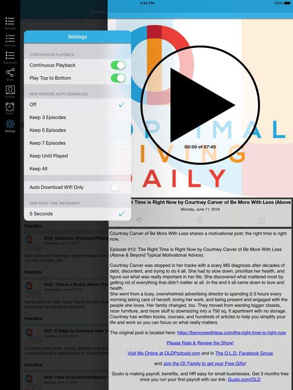 Optimal Living Daily iPad screenshot 3 - Lifestyle app