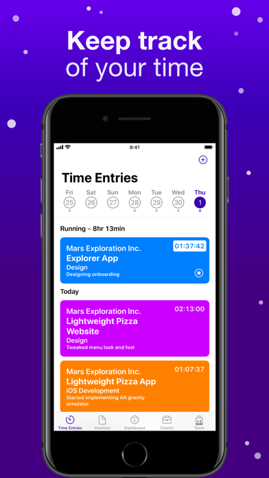 Orbit: Time-based Invoicing Screenshot
