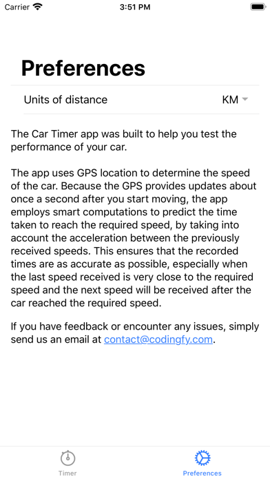 Car Timer: speed test Screenshot