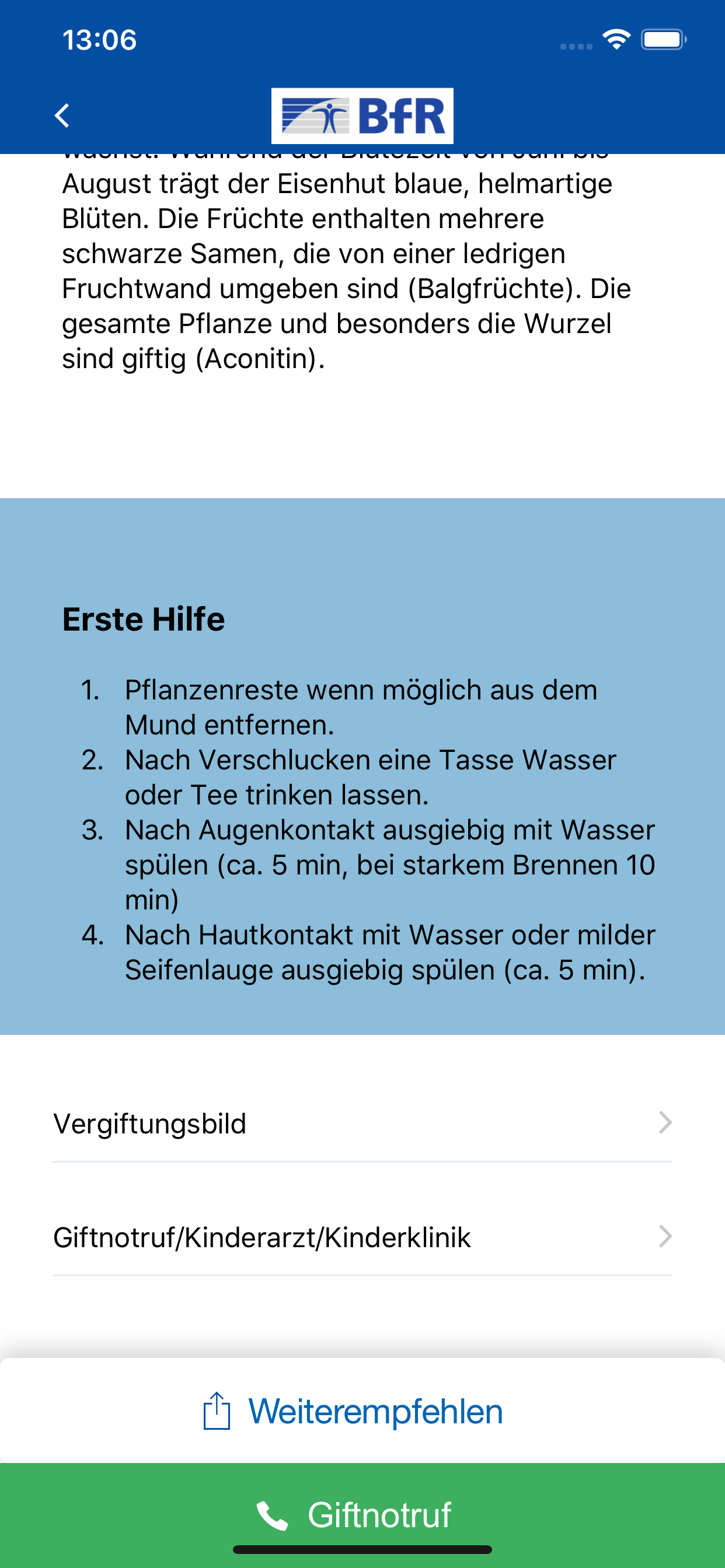 BfR-Vergiftungsunfälle screenshot 6